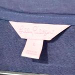 Lilly Pulitzer  Size Large Skipper Popover Solid Navy Blue Pullover Half Zip Photo 2