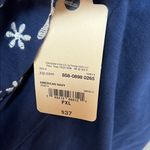 st. john's bay  Dark Blue Top with Light Embroidery Photo 2