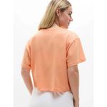 Athleta  XS True Cotton Crop Tee Papaya Orange X-Small Regular Photo 4