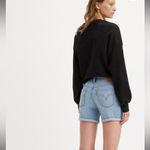 Levi's NWT BLUE Women's Mid-Length Cuffed Mid Rise Stretch Shorts Size 18 34 Photo 1