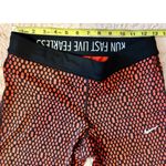 Nike Pro Dri Fit Orange Running Athletic Leggings M Foldover Photo 8