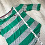 Abercrombie & Fitch Shirt y2k striped off shoulder womens Green Gray (large) vtg Photo 7