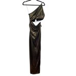 NEW NWT The Sei X Revolve One Shoulder Cutout Maxi Gown In Gold Lame Size 2 Photo 9