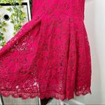 Free People  Short Sleeve Lace Open Back Mini Dress Tunic Magenta Red  XS Photo 3