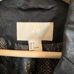 H&M  Womens Size 4 Jacket Short Black Shimmer Silver Buttons Rock Preppy Photo 3