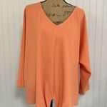 Ruby Rd . Woman’s V-Neck Blouse 1x Tie Front Coral Textured top Photo 2