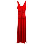 Night Way Bright Coral Gathered Stretch Cowl Neck Formal Maxi Dress 8 Draped Orange Photo 1