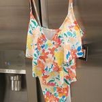 Ellen Tracy ππ One Piece Ruffle Swimsuit ~ Abstract Floral Print 8 NWT Photo 0