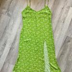 Reformation  Bright Green White Dainty Floral Halsten Slip Midi Dress - 12 Photo 2