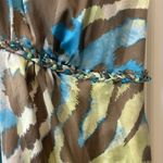 Hoaglund NY Halter Animal Print Beaded Maxi Gown Formal Dress Size 8 Green Photo 9