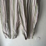 Liz Claiborne Striped Linen Blend Crop Pants XXL Drawstring Hem Summer Casual Photo 8