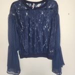 Free People lace blue sweater size s Photo 0