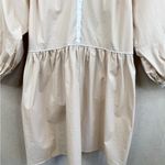 STAUD Women's Beige Puff Sleeve Mini Dress Size L Casual 3/4 Sleeve Photo 4
