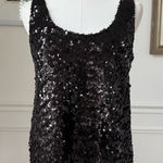 ZARA NWT  Knit Black Sequin Tank Top S Photo 0