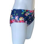 Women's dark blue floral hipster bikini bottom swimsuit size medium summer Photo 2