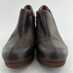Dr. Scholls (9) Expresso Brown Faux Leather Stacked Wedge Heel Ankle Boots Photo 4