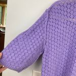 Handmade  Womens L Purple Crochet Short Sleeve Sweater Indie Granola Fairy Boho Photo 4