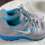 Nike  Light Gray and Sky Blue Athletic Sneakers Photo 0