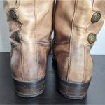 Arturo Chiang Women's 7 Tan Distressed Button Embellished Tall Riding Boots Photo 5