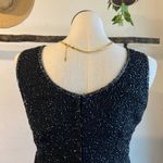 JMB Vintage Black Hand Beaded Sequin Sleeveless Knee Length Dress Size Large Photo 3