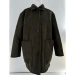 Spanx  Reversible Suede Sherpa Jacket Sz XS Utility Green Oversized Coat NWT $228 Photo 2