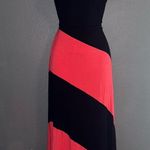 LA Class Black & Coral Pink / Orange Strapless Maxi Dress Womens Small Photo 0