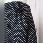 Ann Taylor Cotton Knit Short Straight Lined Skirt Button BLK/WH Side Zip SASSY Photo 12