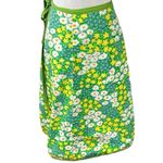 Vintage 70s Handmade Groovy Floral Reversible Wrap Skirt XS Small Flower Child Green Photo 4