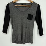 ZARA W&B Collection 3/4 Sleeve Two-Tone Top Women’s Size Small in Black & Gray Photo 0