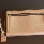 Coach Gold Metalic Phone Wristlet, EUC Front Phone section & Rear Zipper Photo 6