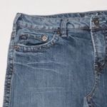 Silver Jeans Ana Denim Skirt-Size 29-Asymmetrical Seam-Raw Hem-Embroidered Photo 1