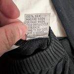 Vintage Genelli Textured Silk Long Sleeve Shirt Medium Black Photo 6