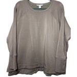 Athleta  Womens Size 1X Taupe Seasoft Long Sleeve Crew Neck Sweatshirt Photo 0