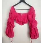 Majorelle Tawny Corset Coquette Milk Maid Puff Sleeve Crop Top Hot Pink Barbie S Photo 2