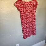 J.Crew Women's Dress in Vibrant Red with Ikat Graphic Pattern Size Small Photo 6