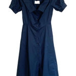 Pearl by Lela Rose‎ Navy Button Down Midi Dress size 4 Blue Photo 0
