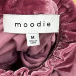 Moodie Velour High Neck Ruffle Cap Sleeve Pink Size Medium Party Occasion Photo 3