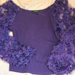 Marc New York  Andrew Marc purple ruffle sleeve top blouse. size small Photo 5
