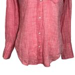 Nili Lotan Cotton Button Down Shirt Women’s Size Small Red Lightweight Long Slee Photo 2