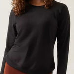 Athleta  Mindset Long Sleeve Crewneck Sweatshirt Size M Nirvana Black‎ Active Photo 0