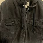 Black Denim Cropped Hoodie Size M Photo 1