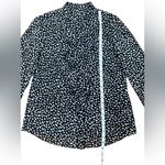 Tory Burch Veta Silk Dot Print Blouse Black Ivory Size Photo 10