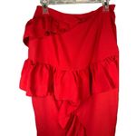 SheIn beautiful long red skirt with ruffles, open leg, size L Photo 11