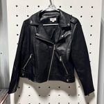 Loft NWT Pebbled Faux Leather Moto Jacket Size MP Photo 3