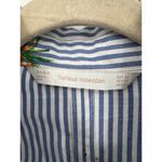 ZARA  Trafaluc Shirt Women XS Blue Striped Button Front Novelty Cactus Print‎ Photo 3
