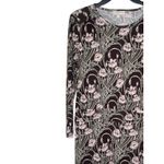Tory Burch Women Dress Floral Long Sleeve Silk Midi Lined Side Zip Lilac Medium Photo 3