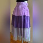 Lavender Purple Gray Striped Tiered Ruffle Tulle Skirt with Beading, SZ S Photo 98