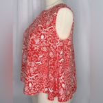 Old Navy Red and White Sleeveless Flyaway Blouse (830) Photo 4