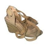 Scoop Wedge Lace Up Espadrille Sandals Size 7.5 Beige Photo 1