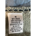 Vintage 90s Short Sleeve Sweater Womens Size M Floral Applique Buttons Embroider Green Size M Photo 2